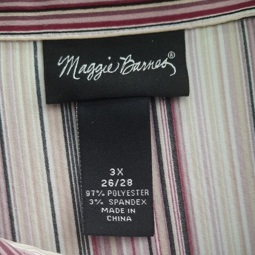 Maggie Barnes Striped Blouse 3X - Picture 2 of 12